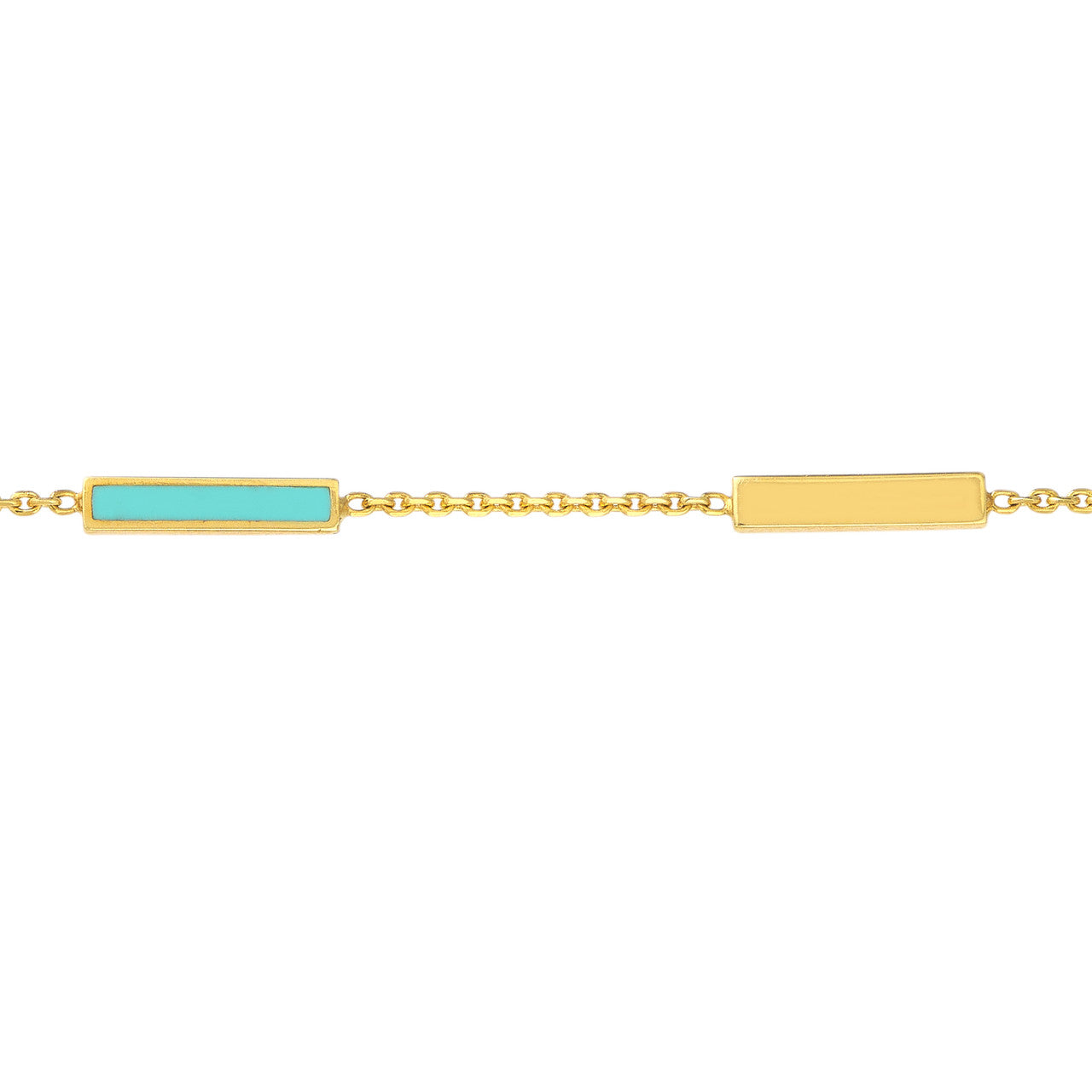Turquoise Enamel Bar Bracelet