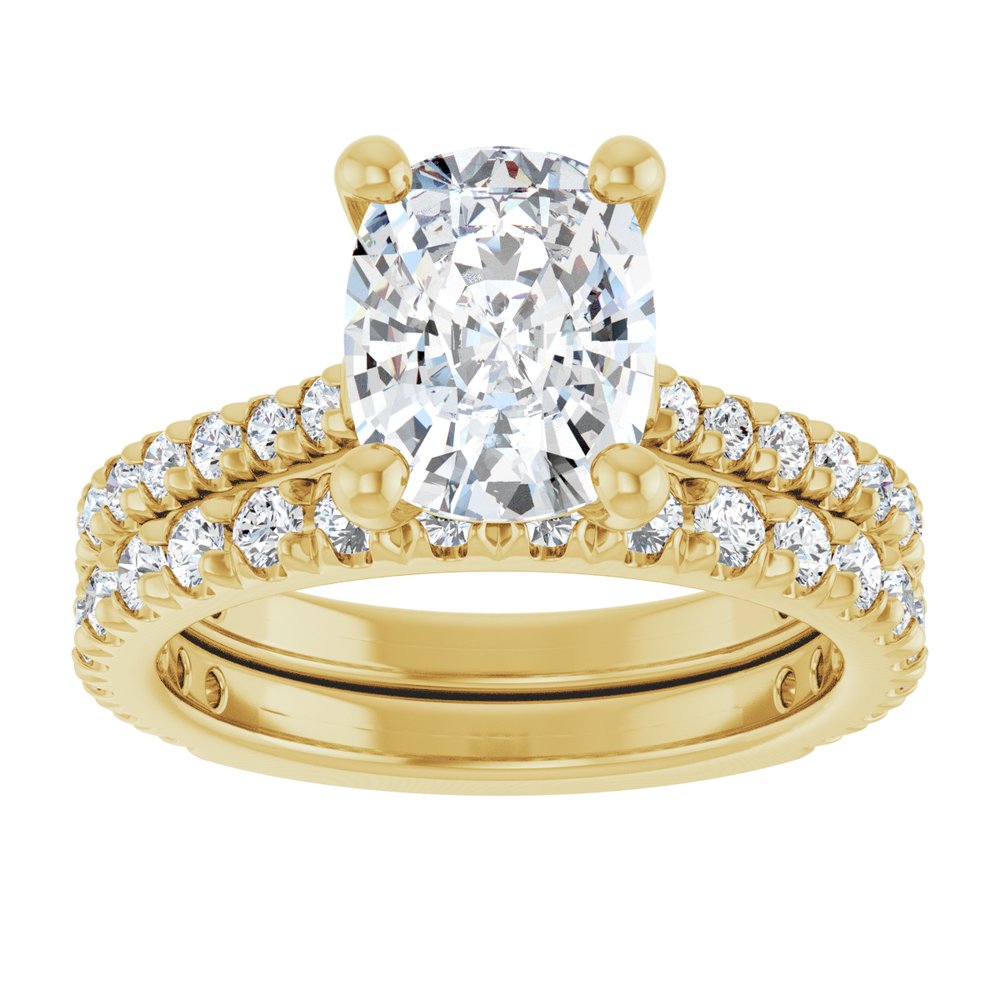 Accented Natural Cushion Cut Diamond Engagement Ring