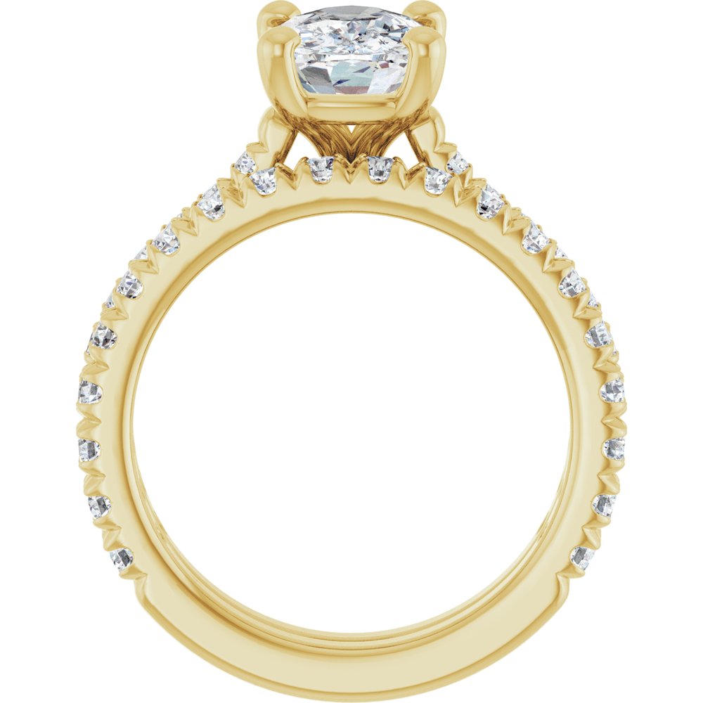 Accented Natural Cushion Cut Diamond Engagement Ring