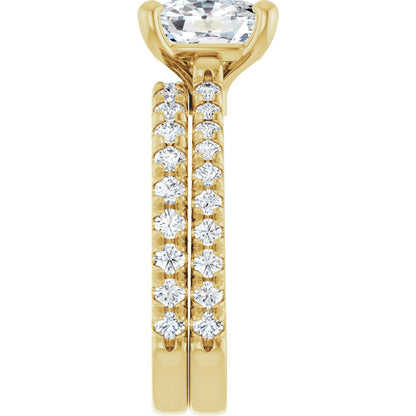 Accented Natural Cushion Cut Diamond Engagement Ring