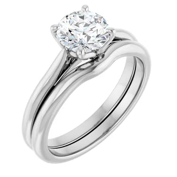 Solitare Round Cut Natural Diamond Engagement Ring
