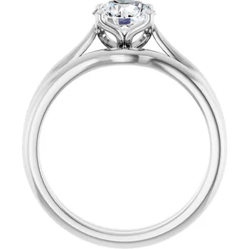 Solitare Round Cut Natural Diamond Engagement Ring