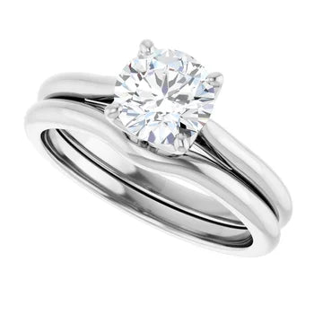 Solitare Round Cut Natural Diamond Engagement Ring