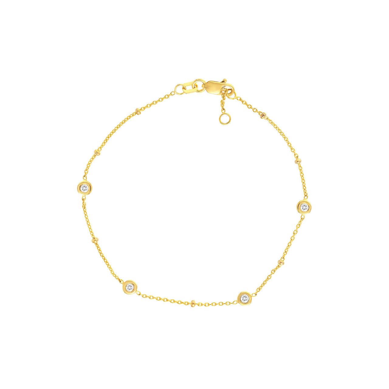 Diamond Bezels & Beads Bracelet