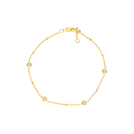 Diamond Bezels & Beads Bracelet