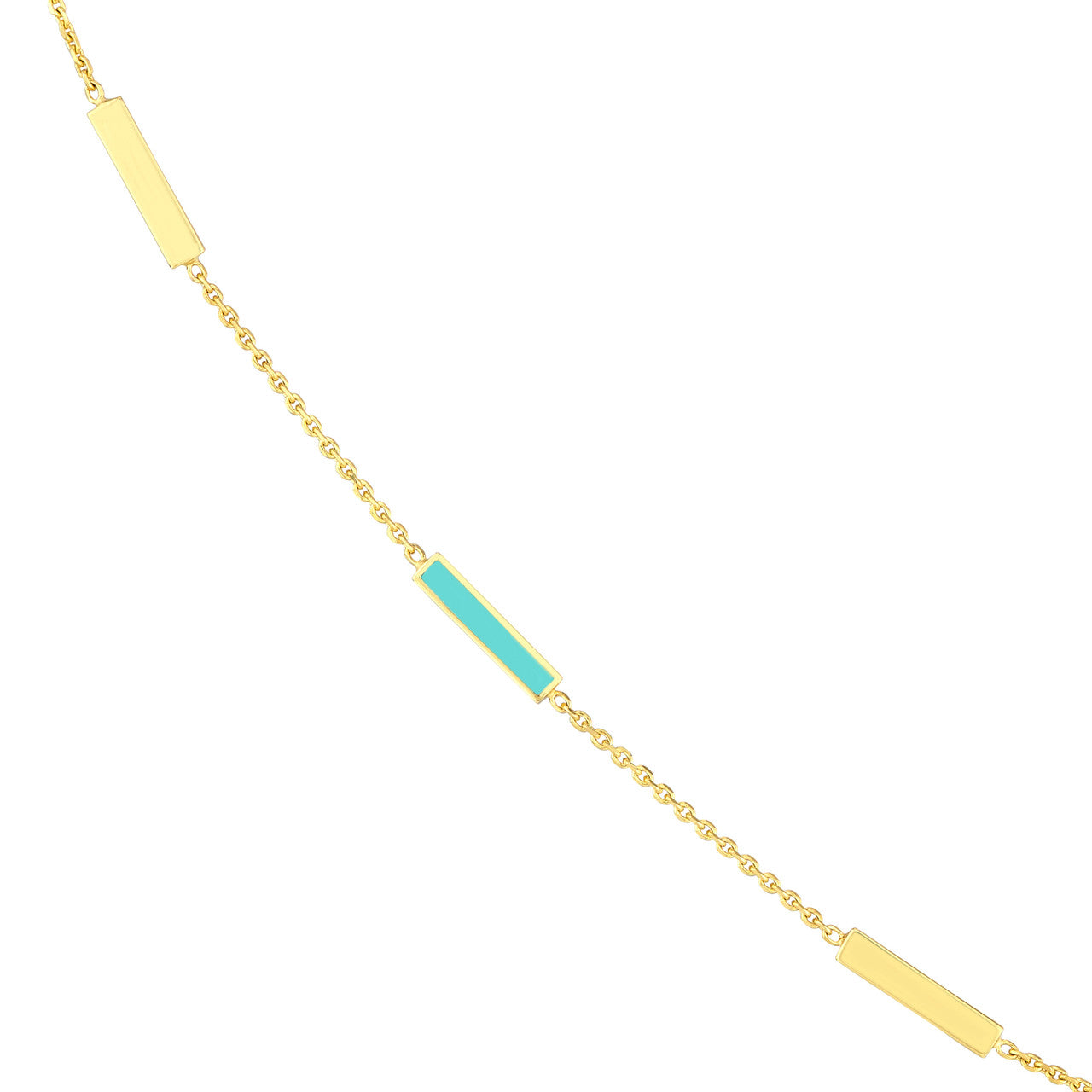 Turquoise Enamel Bar Necklace
