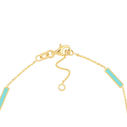 Turquoise Enamel Bar Bracelet