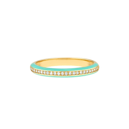 Diamond & Turquoise Eternity Band