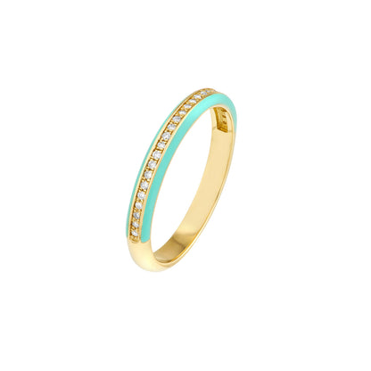 Diamond & Turquoise Eternity Band
