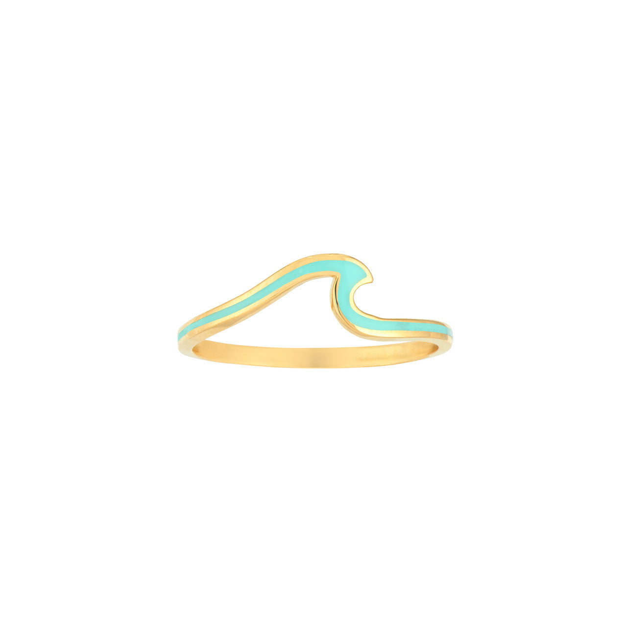 Turquoise Enamel Wave Ring