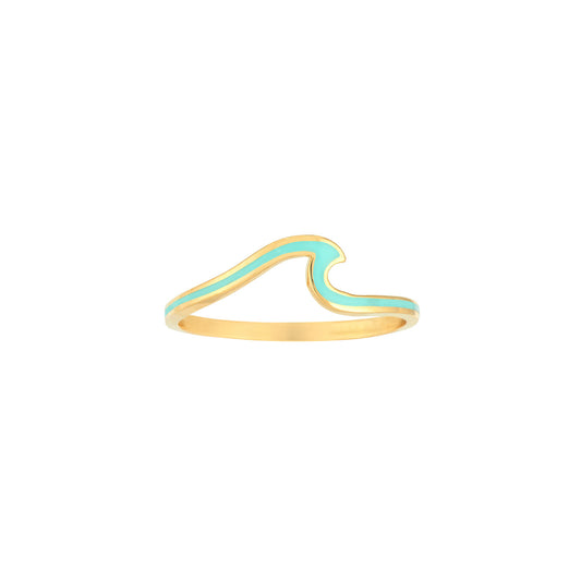 Turquoise Enamel Wave Ring