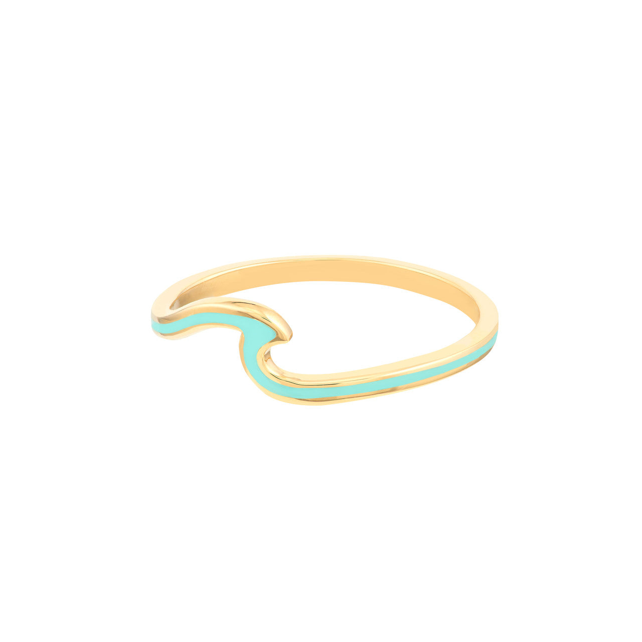 Turquoise Enamel Wave Ring